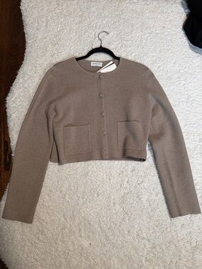 Aritzia babaton notable cardigan - taupe Button-Front Knit Cardigan